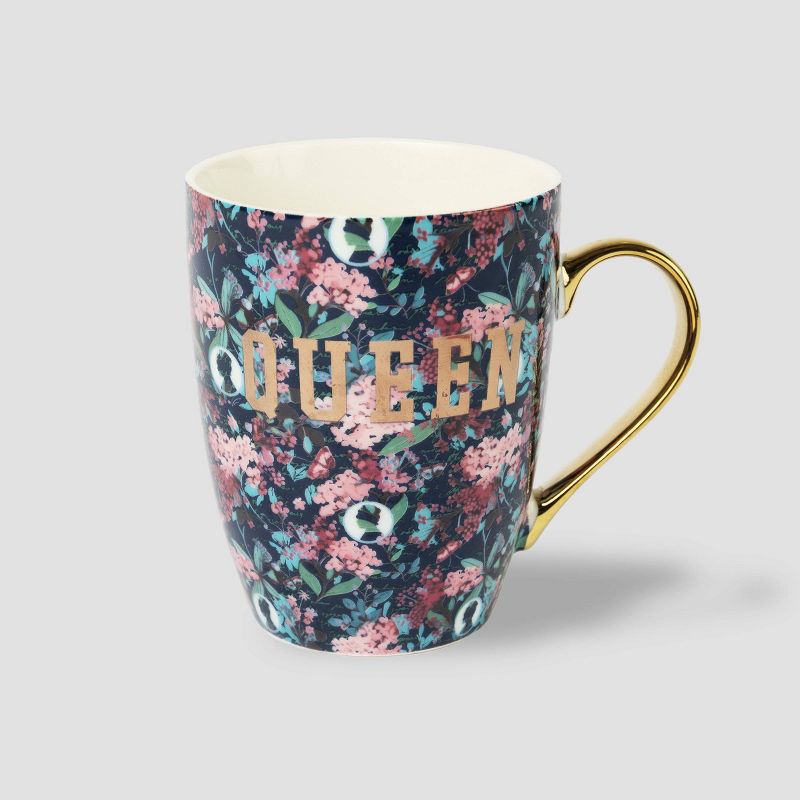 Bridgerton Izzy &#38; Liv 11oz Ceramic Floral Mug Forest Green, 1 of 5