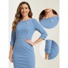 INSPIRE CHIC Women's 3/4 Sleeve Split Neck Wear to Work Business Sheath Dresses - 2 of 4