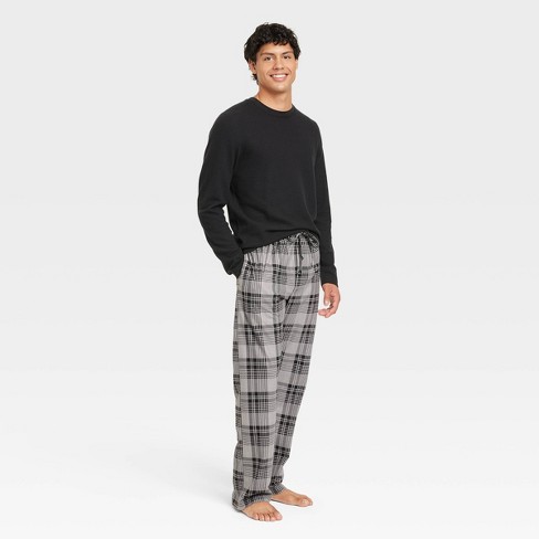 Hanes Premium Men's Waffle Knit Crewneck Sleep Pajama Set 2pc - Black L