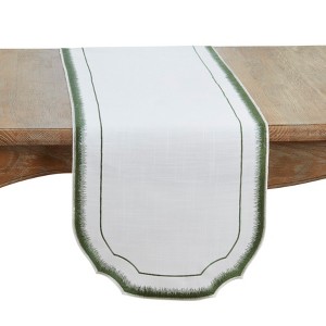 Saro Lifestyle Elegant Embroidery Detail Table Runner - 1 of 3