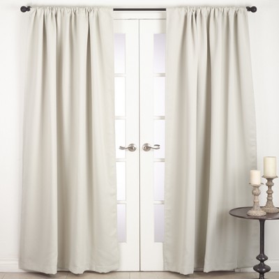 Blackout Off White Solid Curtain Panels 