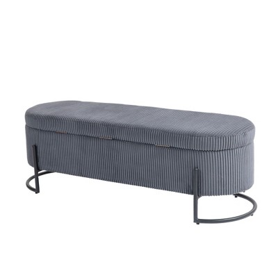 NicBex Modern 52.3" Storage Bench Corduroy Accent Stool with Cushioned Top and Metal Base for Entryway and Living Room