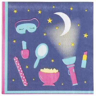 Blue Panda 150-Pack Disposable Paper Napkins Blue for Slumber Party Supplies 6.5"x6.5"