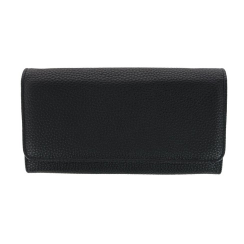 Buxton Women s Solid Colored Vegan Leather Bianca Clutch Wallet Target