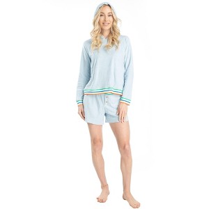 Ocean Pacific Womens Sunset Chaser Hoodie Short Set - 1 of 4