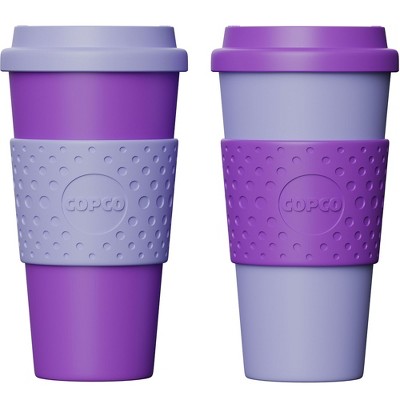 Copco Acadia To Go Mug Set of 2, 16 Ounce Reusable Coffee Cups with Lids, Durable & BPA-Free, Travel Mugs Double-Wall Insulation