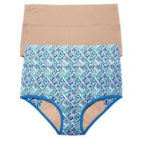 Comfort Choice Plus Size Cotton Spandex Incontinence Brief 2-Pack - 1 of 4