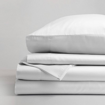 Aireolux 600 Thread Count White Cotton Twin Sheet Set