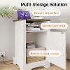 Heynemo Farmhouse Nightstand with Charging Station, Tall Bedside Table with X-Shaped Design, Wooden Rustic End Table - 4 of 4