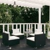 vidaXL Garden Lounge Set Black, Cream PE Rattan, Powder-Coated Steel, Fabric - 2 of 4