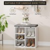 Shoe Bench with Padded Seat, Entryway Storage Bench with Adjustable Shelf, 3 Tier Shoe Rack with 10 Compartments - 4 of 4
