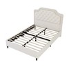 CAVINAS Full Size Bed Frame, Velvet Upholstered Bed with Ruched and Button Tufted Headboard, Platform Beds - 4 of 4