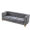 Akoasm 80.5 in. W Modern Velvet Sofa with Couch Upholstered Button and Metal Legs For Bedroom & Living Room-Black - 3 of 4