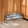 Shoe Rack, 2-Tier Shoe Organizer, Metal Shoe Shelf Storage with 4 Side Hooks, Holds 12 Pairs of Shoes - 4 of 4