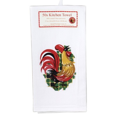 Decorative Towel 24.0" Rooster Deluxe Flour Sack 50'S Kitchen 100% Cotton  -  Kitchen Towel