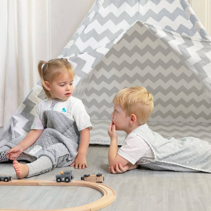 Love To Dream Sleep Suit 0.2 TOG Adaptive Wearable Blanket - 6-12M - Gray Dots, 3 of 4