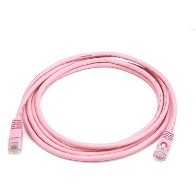 Monoprice Cat5e Ethernet Patch Cable - 7 Feet - Pink | Network Internet Cord - RJ45, Stranded, 350Mhz, UTP, Pure Bare Copper Wire, 24AWG