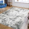 Modern Washable Area Rug - Neutral Abstract Design, Non-Slip Backing, Stain-Resistant Low Pile for Living Room, Bedroom & Office - 2 of 4