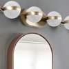 43" Gold Minimalist LED Bathroom Vanity Light with Crystal Sand Acrylic Shades, 6 Light Wall Mounted Decorative Lighting Fixture - 2 of 4