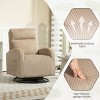 Modern Corduroy Swivel Glider Rocking Chair Upholstered Swivel Accent Armchair With Side Pocket Rocking Chair For Nursery-Cuddlewood - 2 of 4