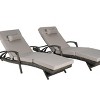 Outdoor Patio Chaise Lounges, Patio Adjustable Recliner up to 150° with Removable Cushions, Armrest Wicker Long Reclining Chaise-Coolbibila - 3 of 4