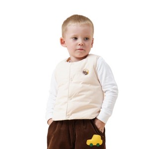 Little Plant Premium Goose Down Vest - White Dinosaur - 1 of 4