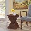 VYNXARIA Twisted Hourglass End Table - Stylish Wood-Like Finish for Indoor & Outdoor Spaces - A Touch of Personality,Dark Brown - 4 of 4