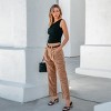 Women's Taupe Corduroy High-Waisted Tapered Pants - Cupshe - 3 of 4