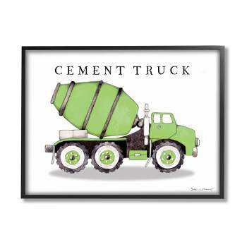 Stupell Industries Green Cement Truck Mixer Classic Construction Vehicle
