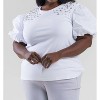 Women's Runa Pointe Knit Top With Diamond Studs - JOH - 2 of 3
