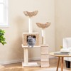Tangkula 48" Cattail Cat Tower w/ Sisal Scratching Posts Perch Condo Basket Bed Ladder - 2 of 4