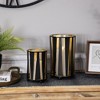 Northlight Abstract Iron Pillar Candle Holders - 9" - Black and Gold Finish - Set of 2 - image 3 of 4