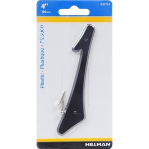 Hillman 4 in. Black Plastic Nail-On Number 1 1 pc (Case of 10) - 1 of 1