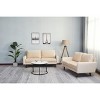 TiramisuBest Sleek Black Contemporary Loveseat, Modern Upholstered Sofa for Living Room or Bedroom - 3 of 4