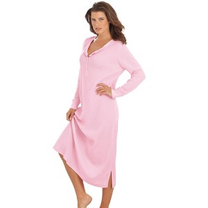 Dreams & Co. Thermal Henley Nightgown - 1 of 4