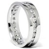 Pompeii3 Mens 1 1/4ct Real Diamond Channel Set Eternity Ring Wedding Band Anniversary - 2 of 4