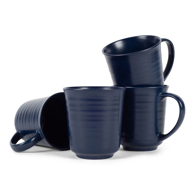 Elanze Designs Navy Blue Matte Glaze Finish 17 ounce Stoneware Coffee Cup Mugs Set of 4, 1 of 6