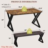 Dining Table Set for 4 w/ Benches,3-Piece Kitchen Furniture Table Set for Kitchen/Dining Room/Apartment - 3 of 4