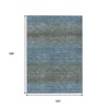 Blue And Taupe Geometric Washable Indoor Outdoor Area Rug - 3 of 4
