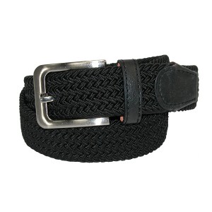 CTM Men's Elastic Braided Stretch Belt with Silver Buckle - 1 of 4