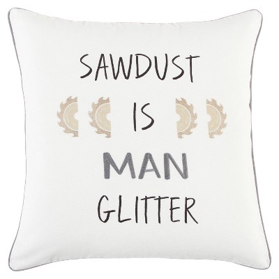 20"x20" Oversize Sawdust Poly Filled Square Throw Pillow - Rizzy Home: Canvas Cotton Cover, Indoor Accent Pillow with Hidden Zipper