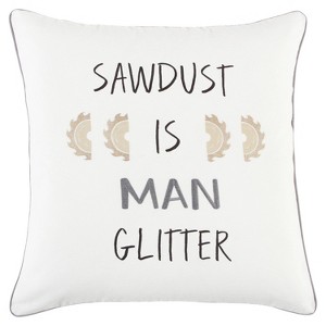 20"x20" Oversize Sawdust Poly Filled Square Throw Pillow - Rizzy Home: Canvas Cotton Cover, Indoor Accent Pillow with Hidden Zipper - 1 of 4