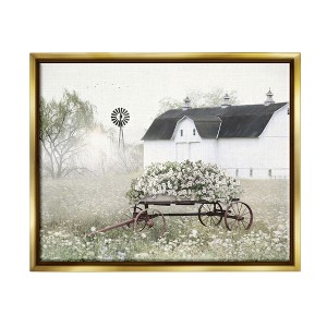 Stupell Industries Vintage Country Flower Wagon Framed Canvas - 1 of 3