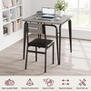 Dining Table for 2, Small Table and Chairs Set of 2, Square Dinette Set for 2, 3 Piece Kitchen & Dining Room Sets for Small Space - 4 of 4