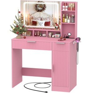 Besiost Makeup Vanity Desk with Mirror Light and Drawers - 1 of 4
