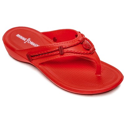 Minnetonka Women's Silverthorne Prism Thong Sandals 570608, Chili ...