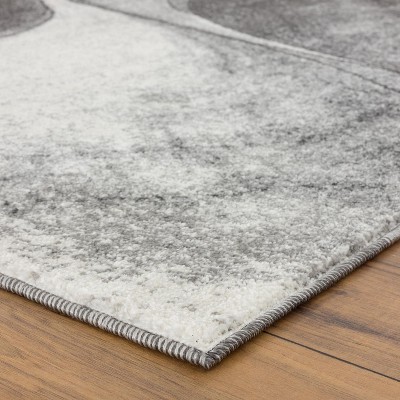 Spiral Abstract Elegance Gray 5' x 7' Synthetic Area Rug