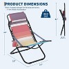 Foldable Beach Chair with Cup Holder, Breathable Mesh Chair with Headrest, Comfortable Poolside Armchair - 4 of 4