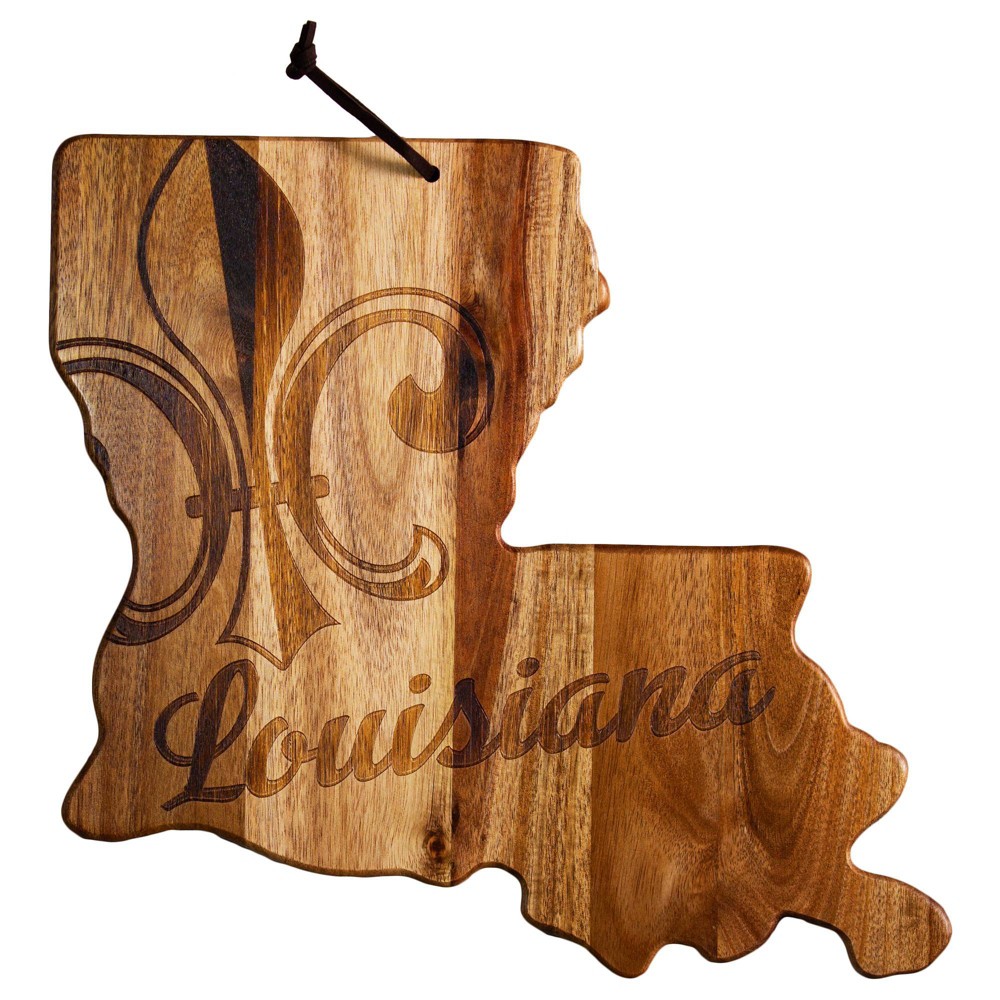 Photos - Chopping Board / Coaster Totally Bamboo Origins Louisiana Cutting Board Brown: Rock & Branch, Acacia, Lightweight, Stamped Design, 13"x12"