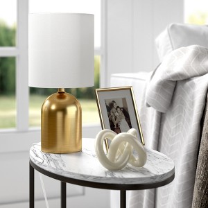 Hudson and Canal 13.25" Tall Mini Lamp with Fabric Shade - 1 of 4